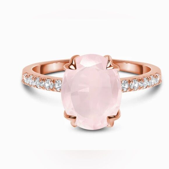 Rose Quartz Ring - Harlow - Picture 3 of 10